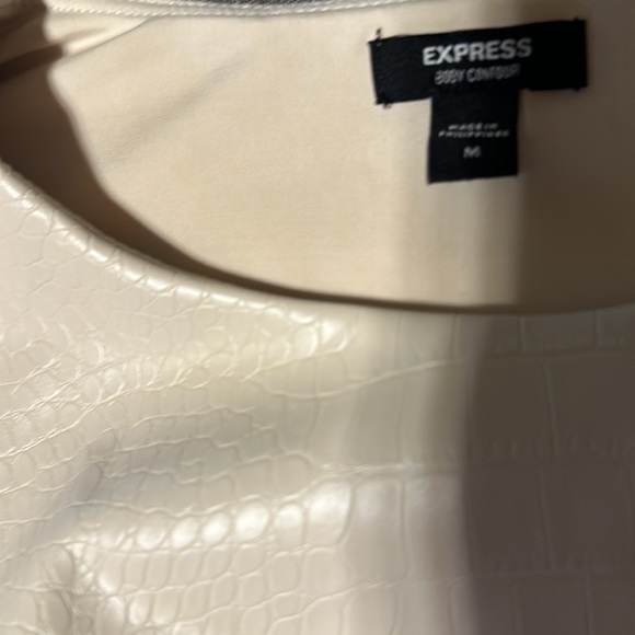 Express Tan Faux Snakeskin Bodysuit - Picture 3 of 4